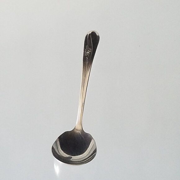 H&T Mfg Co 1940 Meadow Flower Pattern Condiment Serving Spoon Silverplated - Picture 5 of 11